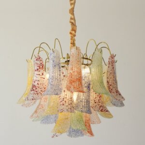 E14/E12 Iron Colorful Glass Pendant Lamp