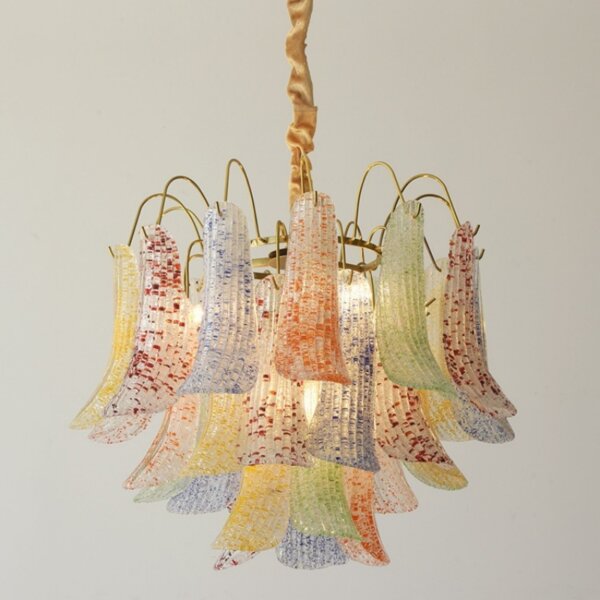 E14/E12 Iron Colorful Glass Pendant Lamp