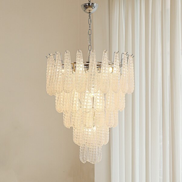 E14/E12 Transparent Pink Glass Pendant Lamp - 图片 2