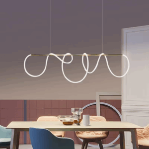 Gold White Linear Art Pendant Lamp