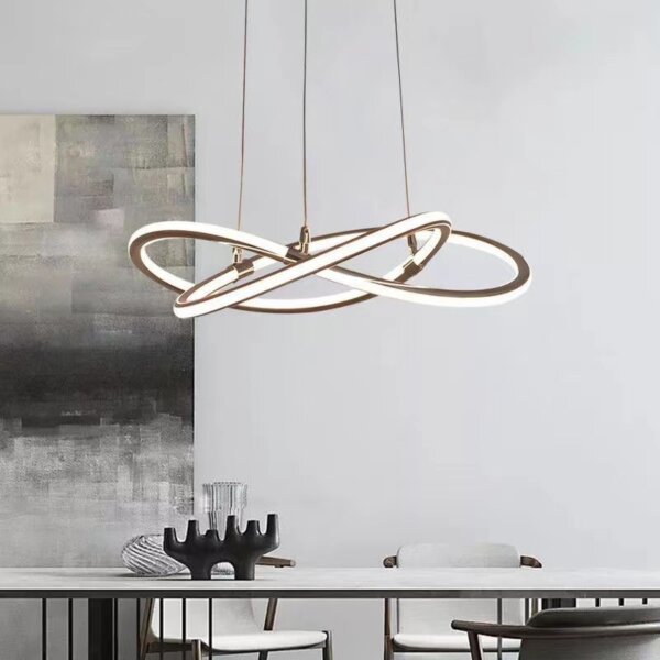 D100CM Four Leaf Clover Golden Pendant Lamp - 图片 2