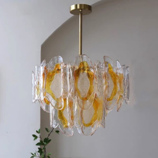 E14/E12 Amber Glass Pendant Lamp - 图片 2