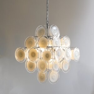6 Heads White Glass Iron Pendant Light