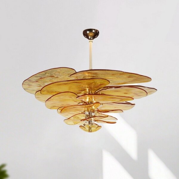E14 Amber Pink Glass Pendant Light
