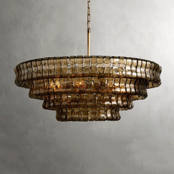 E14 Clear Smoke Grey Glass Pendant Light
