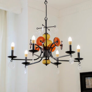 5-8 Heads Retro Iron Glass Pendant Lamp