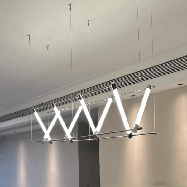Sliver Gold Glass Tube Pendant Light - 图片 2