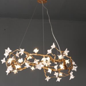H40CM Flower Brass Tree Branch Chandelier