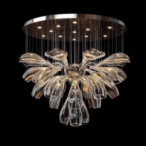 Petal Stainless Steel Glass Pendant Light