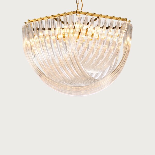 E14 Glass Elbow Copper Pendant Light - 图片 2