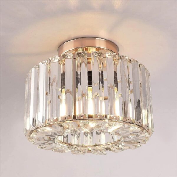 H25cm Iron Crystal Ceiling Light
