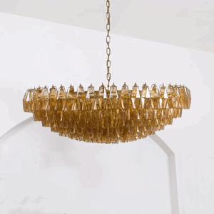 E14 Gold Chrome Red Glass Pendant Lamp