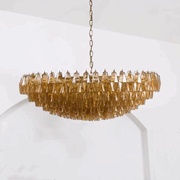 E14 Gold Chrome Red Glass Pendant Lamp