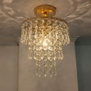D20cm Gold Small Crystal Ceiling Light