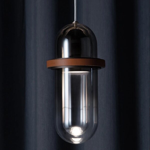 H38CM Smoke Gray Glass Pendant Light