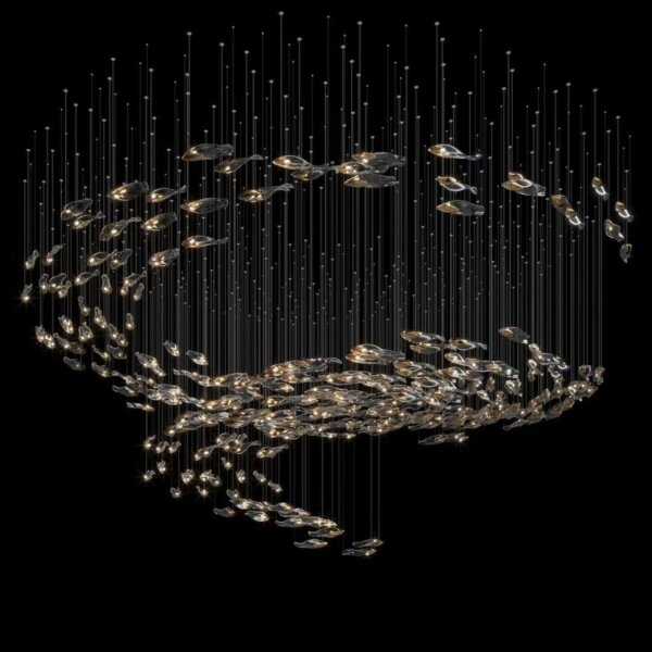 Duplex Luxury Fish Custom Glass Chandelier - 图片 2