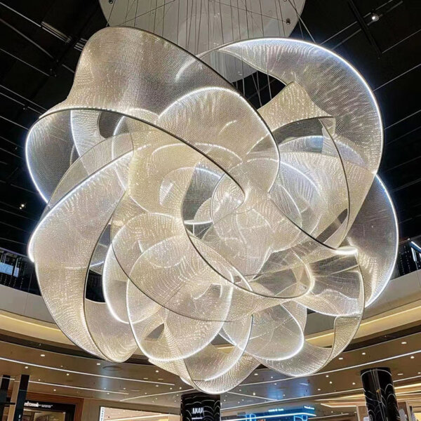 Petal Ribbon Custom Glass Chandelier - 图片 6