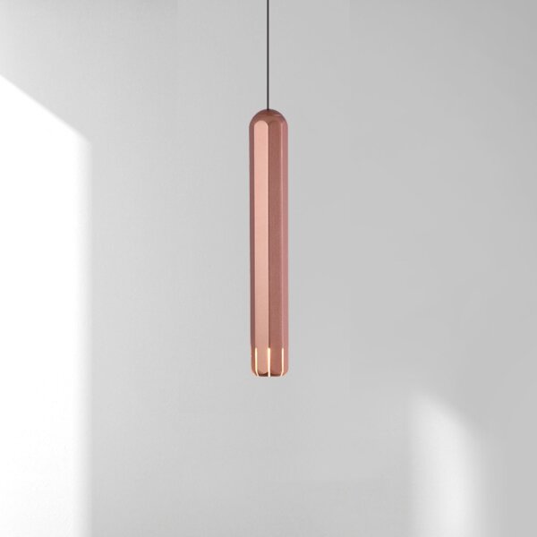 H30CM Linear Tube Rose Gold Gray Pendant Lamp