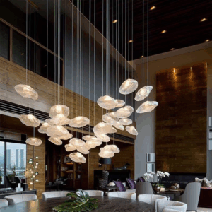 Gold Transparent Cloud Custom Glass Chandelier