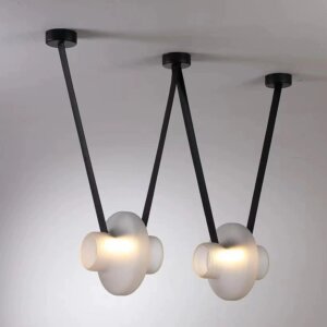 Clear Frosted Smoke Grey Belt Glass Pendant Light