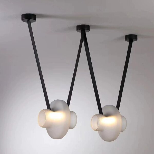 Clear Frosted Smoke Grey Belt Glass Pendant Light
