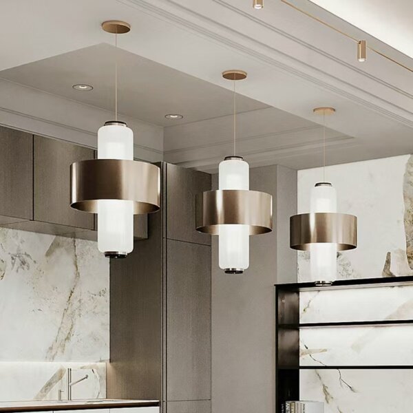 H40CM Black Iron Glass Pendant Lamp - 图片 2