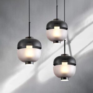 D24CM Glass Ball Black Pendant Lamp