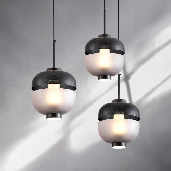 D24CM Glass Ball Black Pendant Lamp