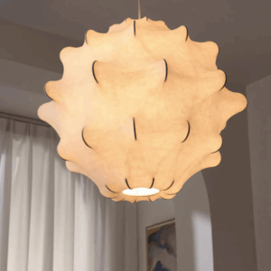 E27/E26 White Wave Silk Pendant Light