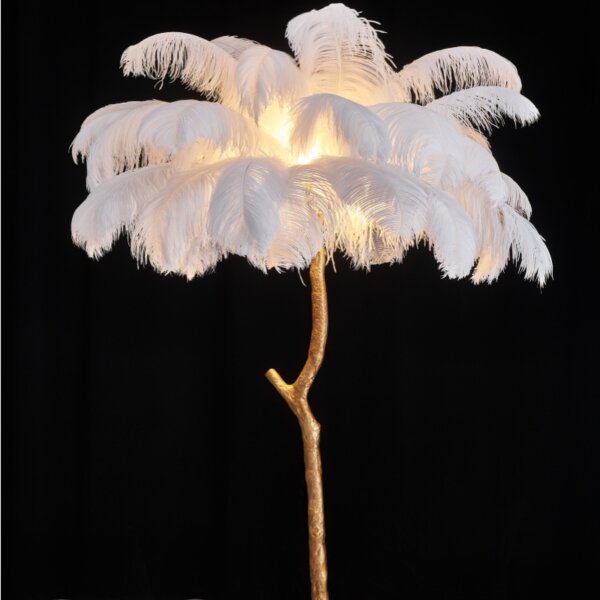 H160CM Feather Palm Tree Floor Lamp - 图片 2