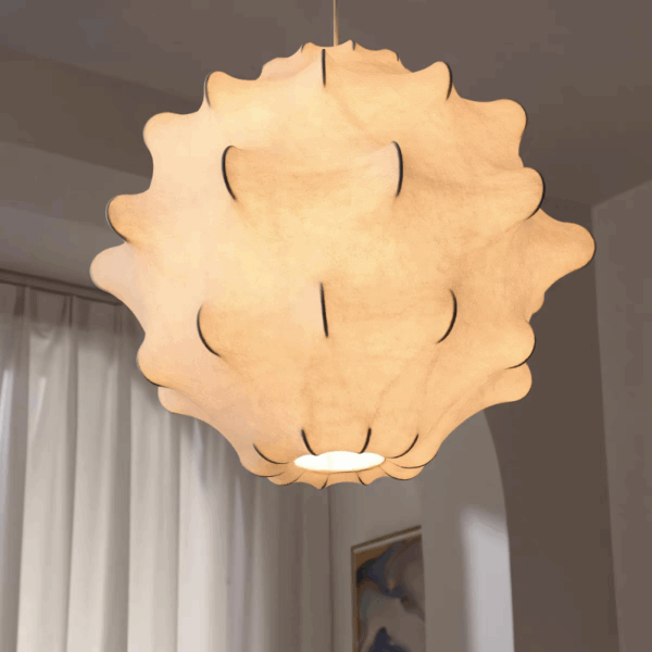 E27/E26 White Wave Silk Pendant Light