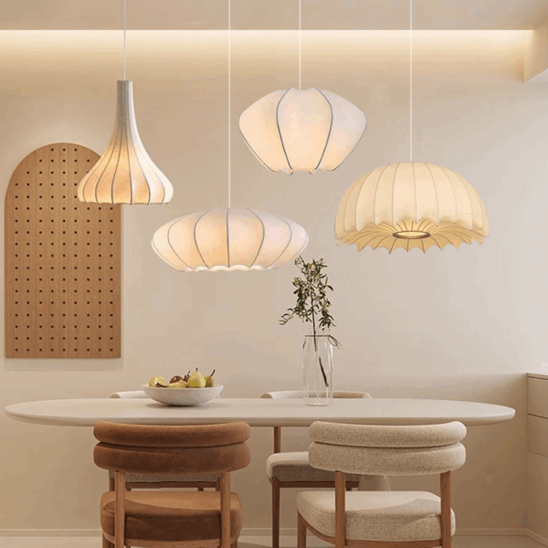 D40CM Lantern Silk Pendant Lamp - 图片 2