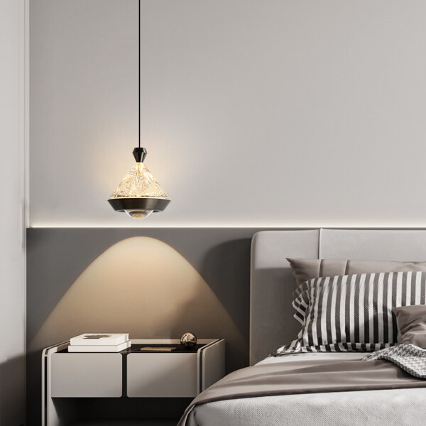 D12cm Conical Golden Black Pendant Lamp - 图片 2