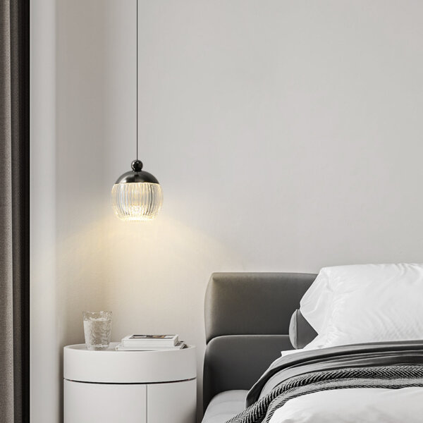 H14cm Retro Acrylic Ball Pendant Light - 图片 2