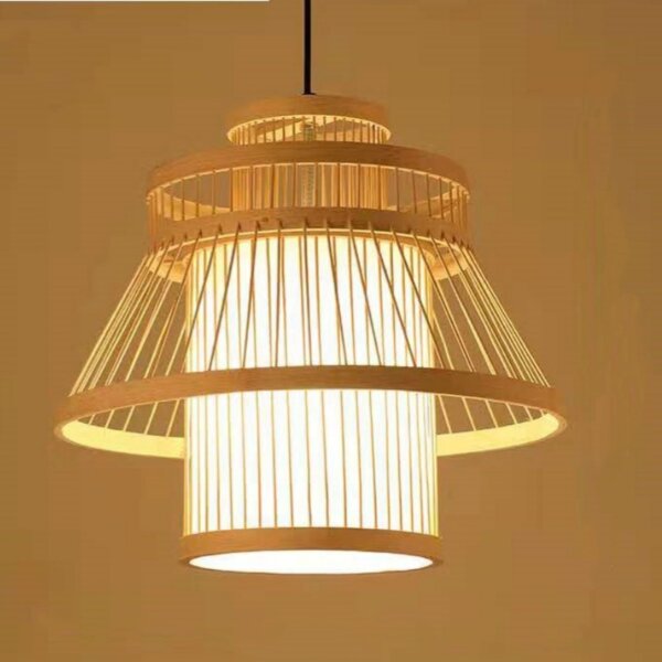 E26/E27 Farmhouse Wood Pendant Lamp