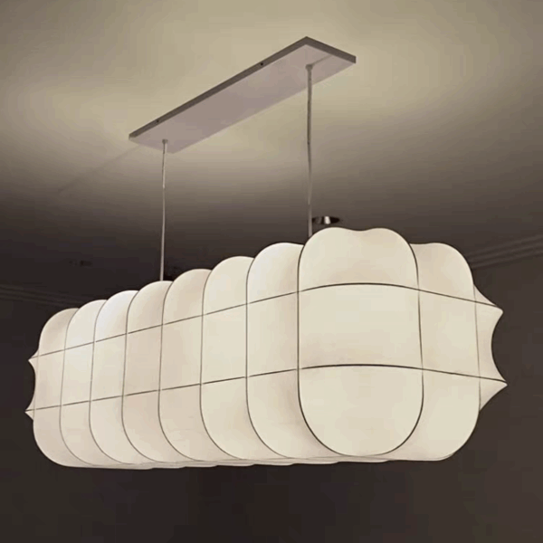 H41CM Cuboid Silk Pendant Lamp - 图片 2