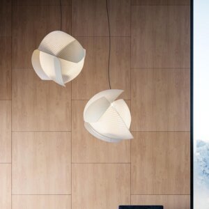 D60CM Fan-Shaped Silk Pendant Light