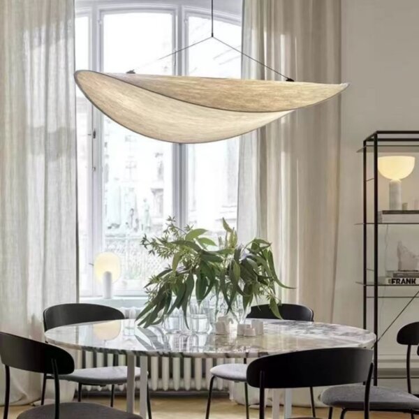 H13CM Leaf Silk Fabric Pendant Light - 图片 2