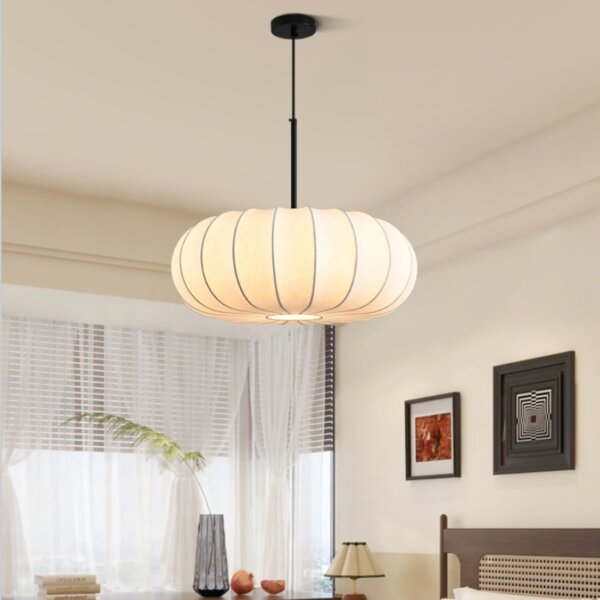 D40cm Silk Pumpkin Pendant Light - 图片 2
