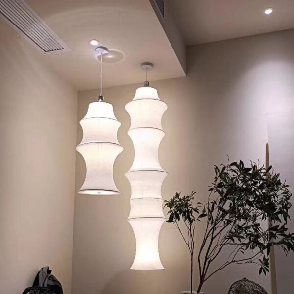 H100cm Bamboo Silk Pendant Light - 图片 2