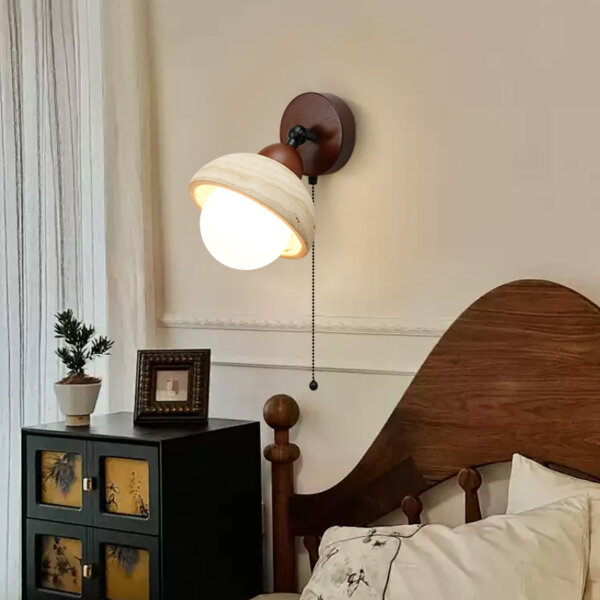 Wood Yellow Stone LED Wall Light - 图片 2
