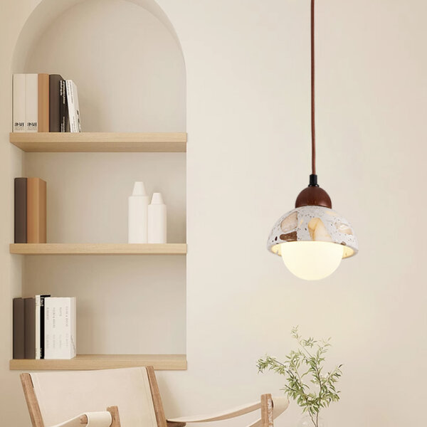 G9/E27 LED Metal Transparent Stone Pendant Light - 图片 2