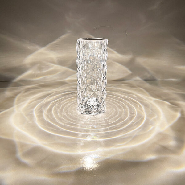 H21CM Transparent Rose Crystal LED Table Light - 图片 2
