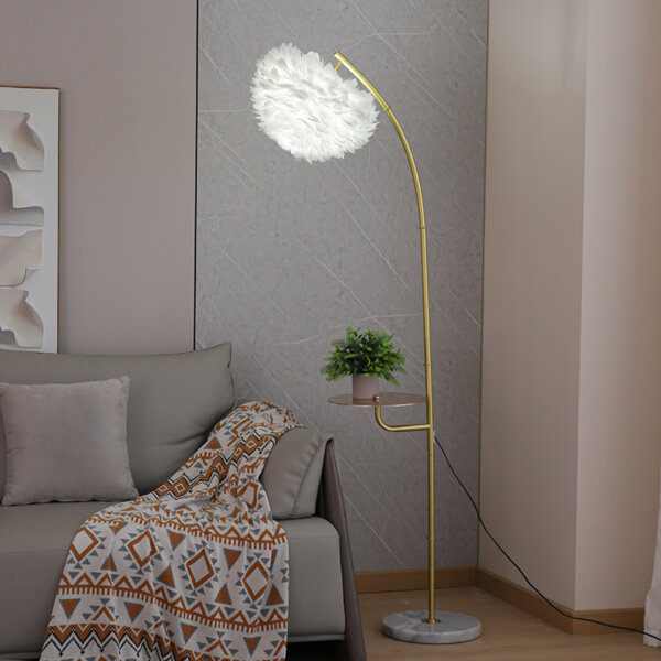 H170CM E27/E26 Feather Floor Light - 图片 3