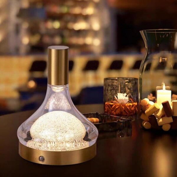 H18cm Copper Wine Bottle Table Light - 图片 2