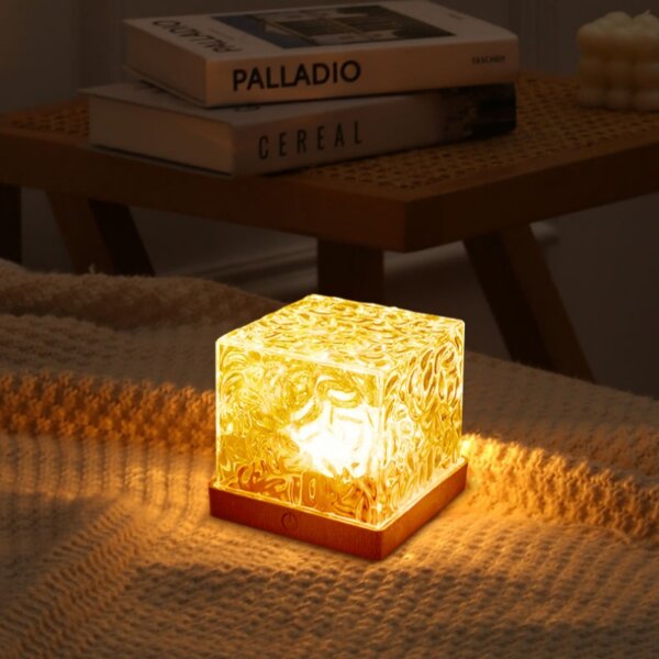 H12cm Square Water Ripple Table Lamp - 图片 2