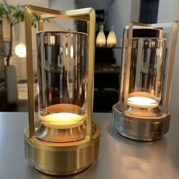 Golden Silver Black Lantern LED Table Lamp - 图片 2