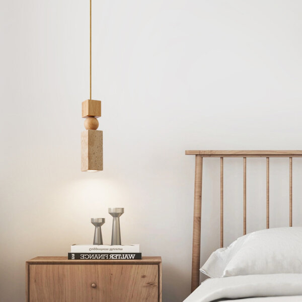 Wabi Sabi Travertine Marble Pendant Light - 图片 3