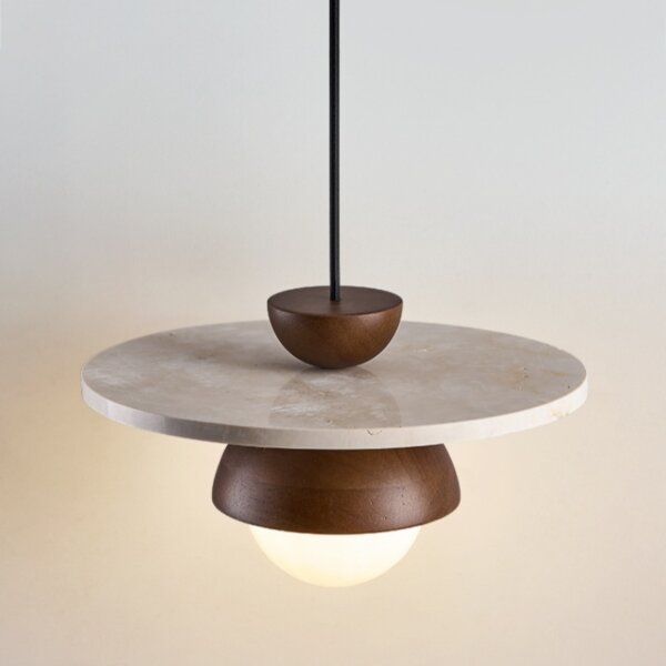 G9 Wooden Stone Pendant Light - 图片 2