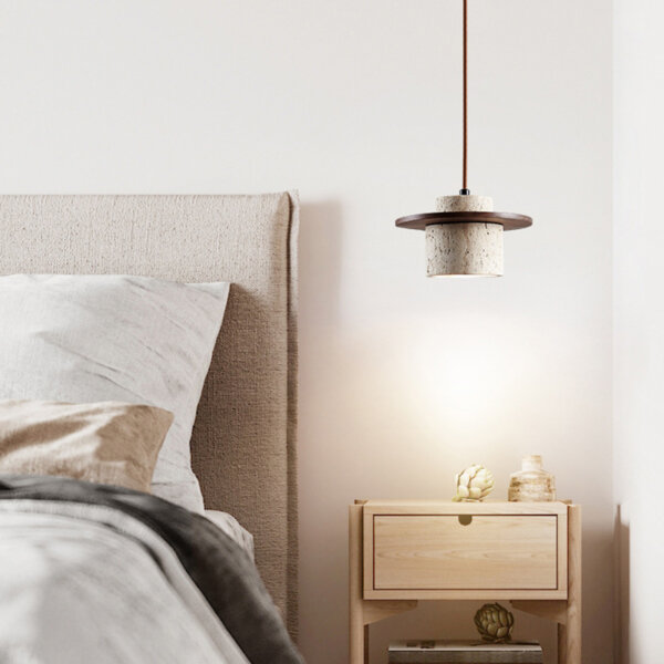 E27/E26 Yellow Caver Stone Pendant Light - 图片 2